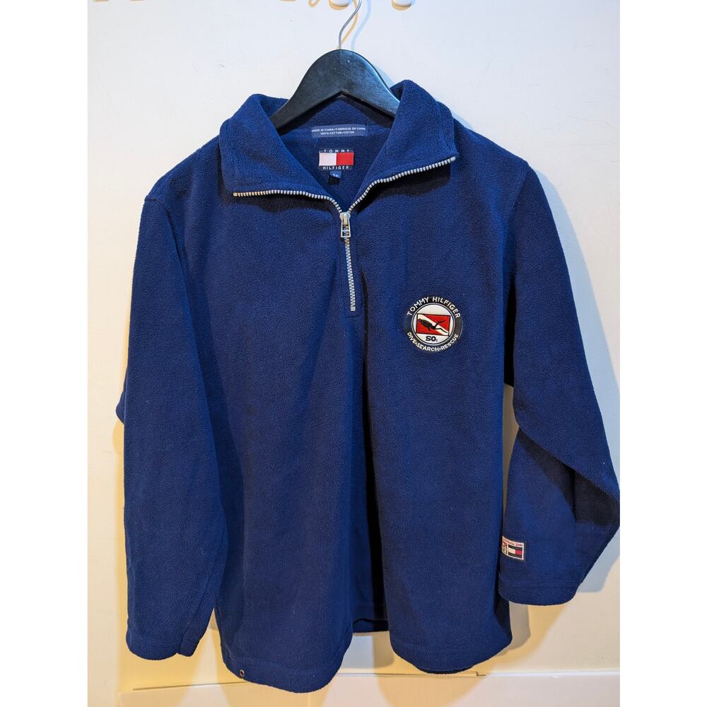 Vintage 1990s Tommy Hilfiger Athletics Dive Search Rescue Fleece Jacket Sz S